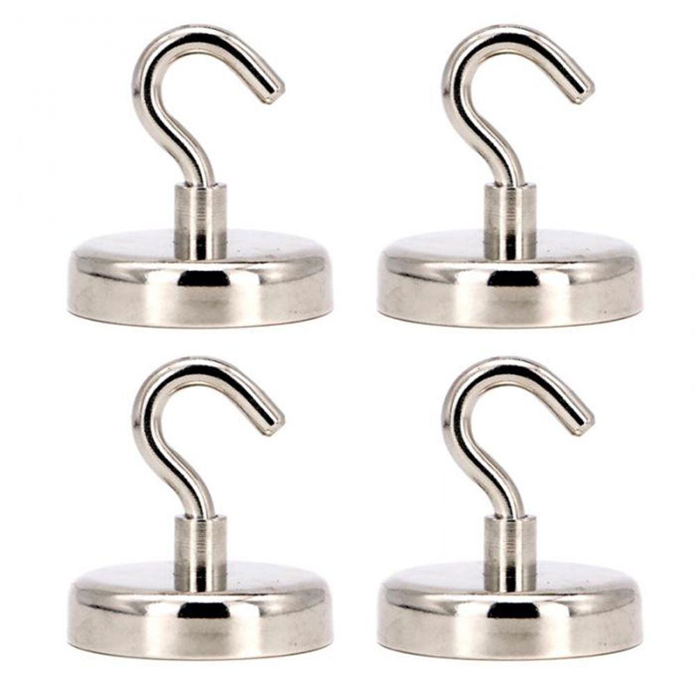 4pcs Powerful Strong Magnetic Hooks Heavy Duty Neodymium Refrigerator Surfaces Not Scratch Magnet