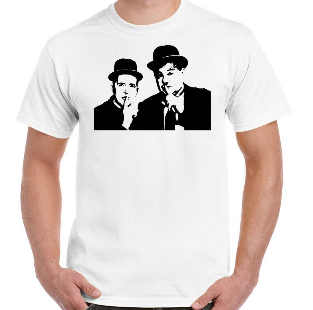 Laurel and Hardy T-Shirt Dick & Doof Mens Funny Comedy Retro M