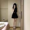 E French pure desire black sleeveless vest dress for women, small people, advanced sense, waist and thin temperament