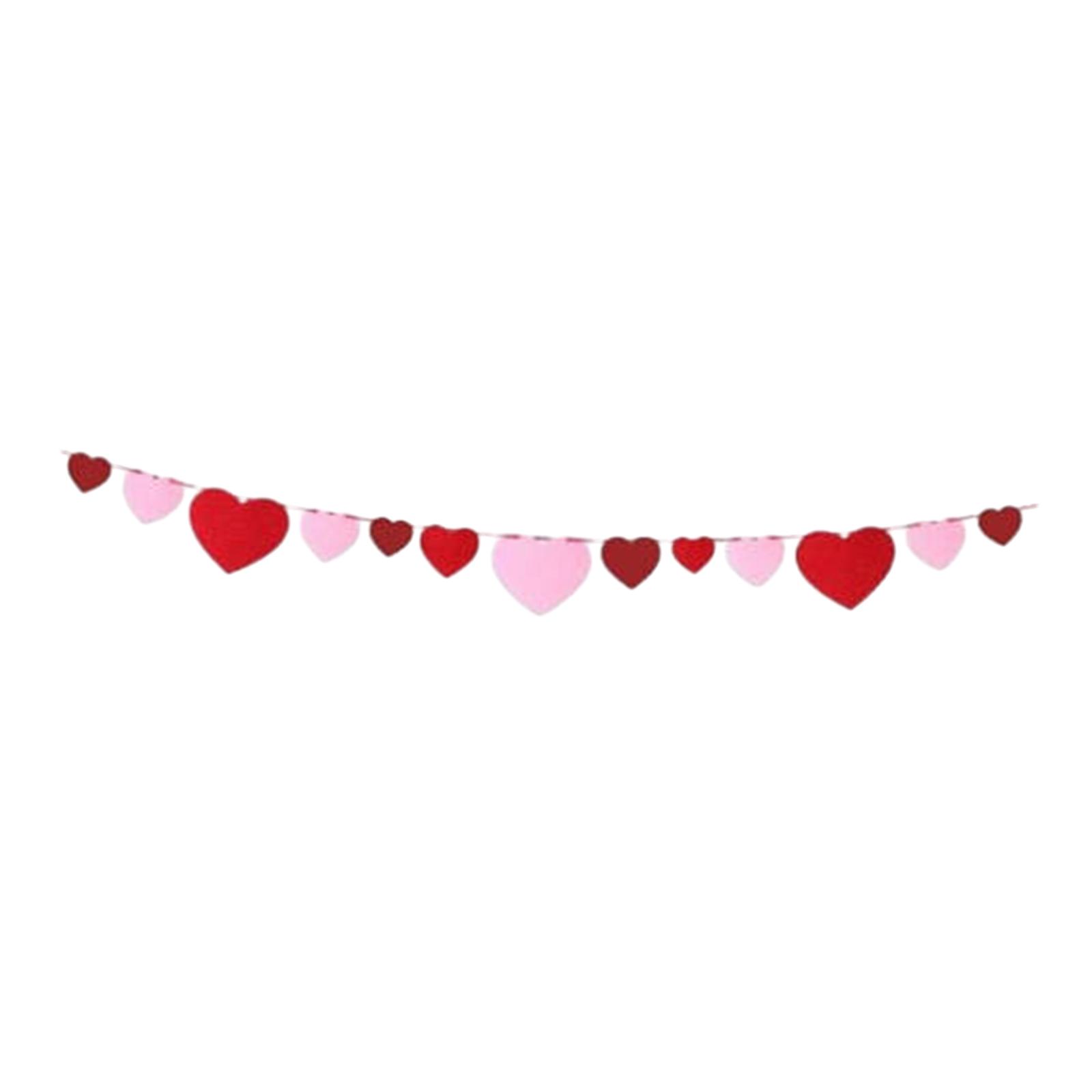 

Felt Heart Garland Banner Valentines Day Decoration Art Craft DIY Heart Hanging Garland for Anniversary Bridal Shower Wedding