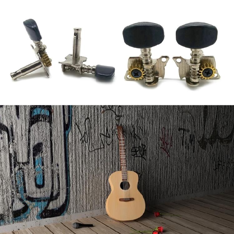 Tragbares Stahl-Stimmwirbel-Saitenroller-Set für Ukulele, 2 links + 2 rechts Gitarren-Stimmwirbel