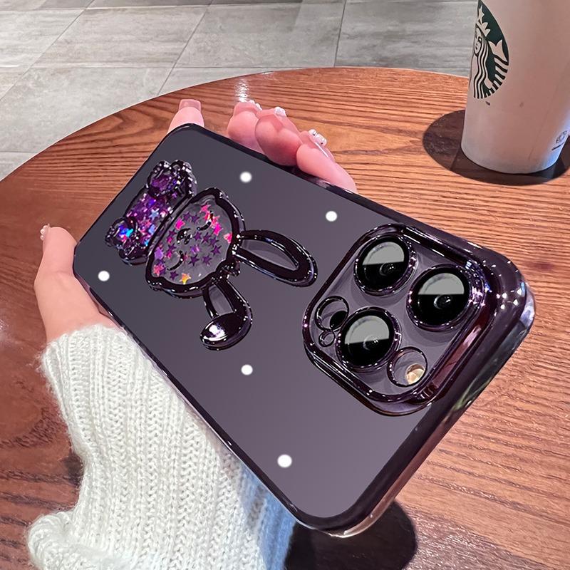 Anwendbar auf iPhone 15 Handyhülle Galvanisiert Treibsand Hase 13 Apple 14 Silikon 15 Promax High-End-Sinn