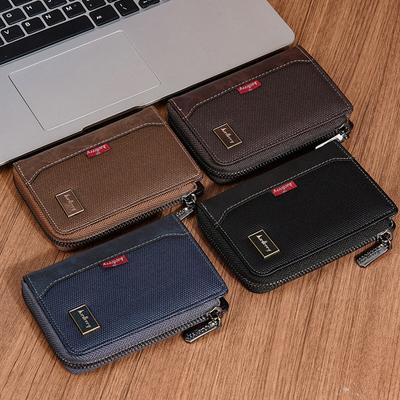 Men Rfid Short Wallet Small Multi-Card Holder Purse Coin Clutch Zipper Wallets Pu Leather Cartera Hombre for Male Business Purse