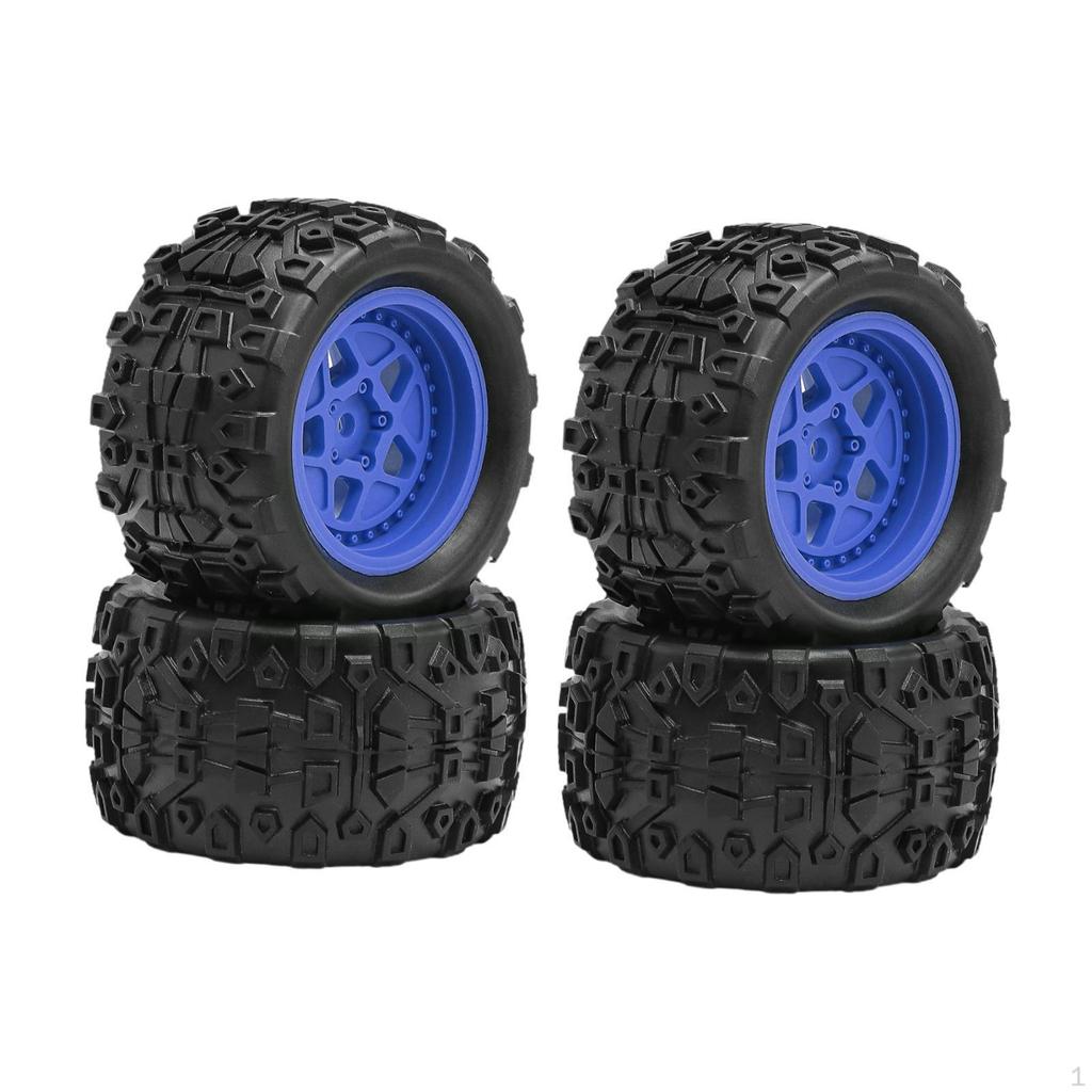 4 Pieces 1/18 RC Car Tires, 2.8 Inch Diameter, with 5 Star, Easy to Install Accessories,