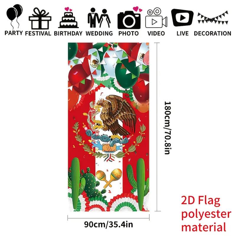 

1 шт. Декор для вечеринки в честь Дня независимости Мексики, Баннер-обложка для двери, Орел, Змея, Кактус, Фестивальная вечеринка в мексиканском стиле, Декор для крыльца, Задник 180x90cm