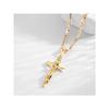 14K Gold Plated Jesus Cross Pendant Necklace, Elegant Smooth Religious Jewelry for Prayer & Holiday Gifting