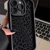 Black Leopard Print Phone Case For iPhone 16 15 14 13 12 11 Pro Max XS Max 7 8 Plus XS X SE 2020 13promax Soft Shockproof Bumper Phone Back Case Cover