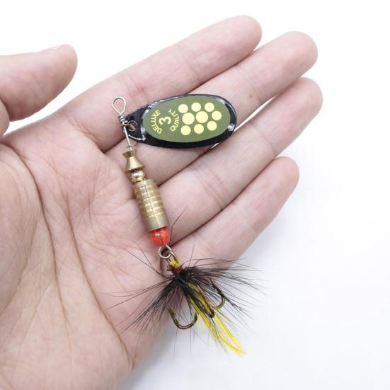 Portable Sharp Hooks Spinner Rotating Artificial Lures Fishing Bait Accessory