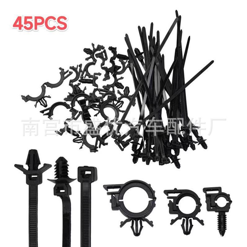 Push-Mount Cable Zipper Ties and Clips for Automotive Wiring