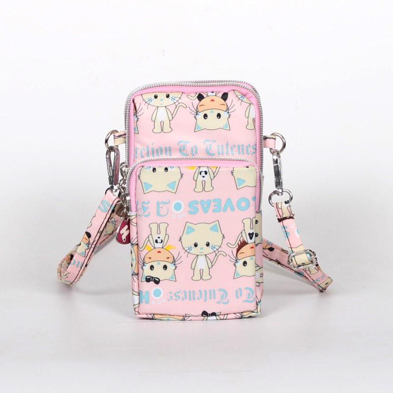 Nylon Schulter-Crossbody-Handytasche für Damen, Sport Laufen Mehrschichtige Reißverschlusstasche Armbandtasche, Clutch Münzbörse, Schlüsselhalter
