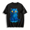 Cheshire Cat Print Casual Top Trendy Fairy Tale Style Loose Breathable T-Shirt For Men And Women Pure Cotton T-shirt