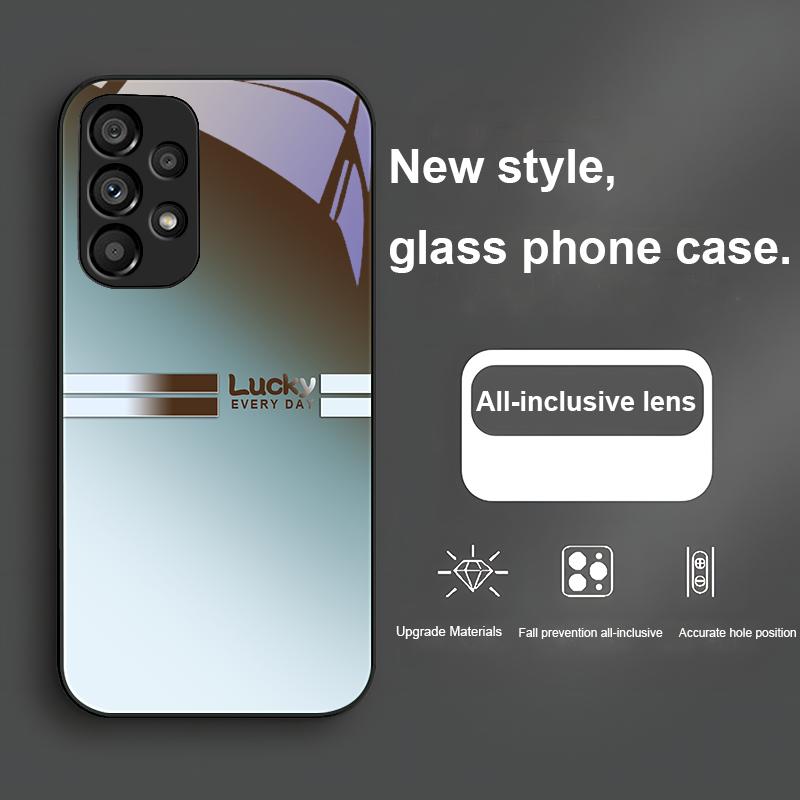 Gradient Dark Green For Samsung Galaxy Note 10 Plus S20 21 FE S23 Ultra S8 9 A70 72 73 50 51 52 53 Tempered Glass Phone Case