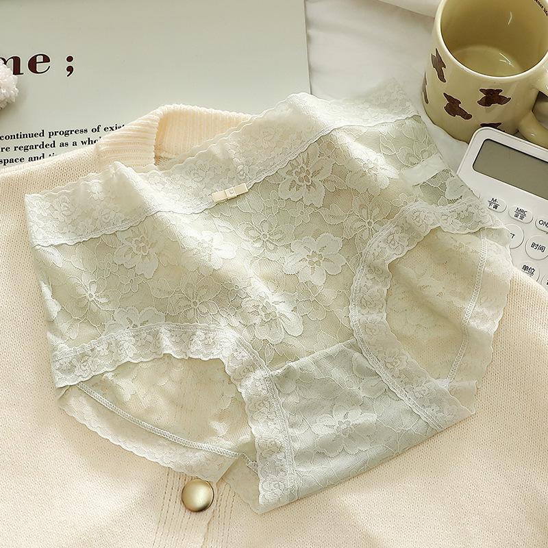 Women's French Mesh Jacquard Lace Panties: Lightweight, Breathable, Comfortable for Spring/Summer