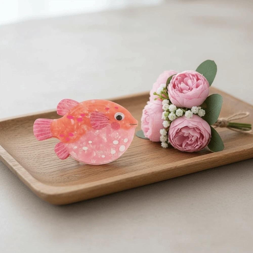 Contrast Color Conch Shark Clip Starfish Acetic Acid Hair Claw Fish Hair Claw  Ponytail Holder