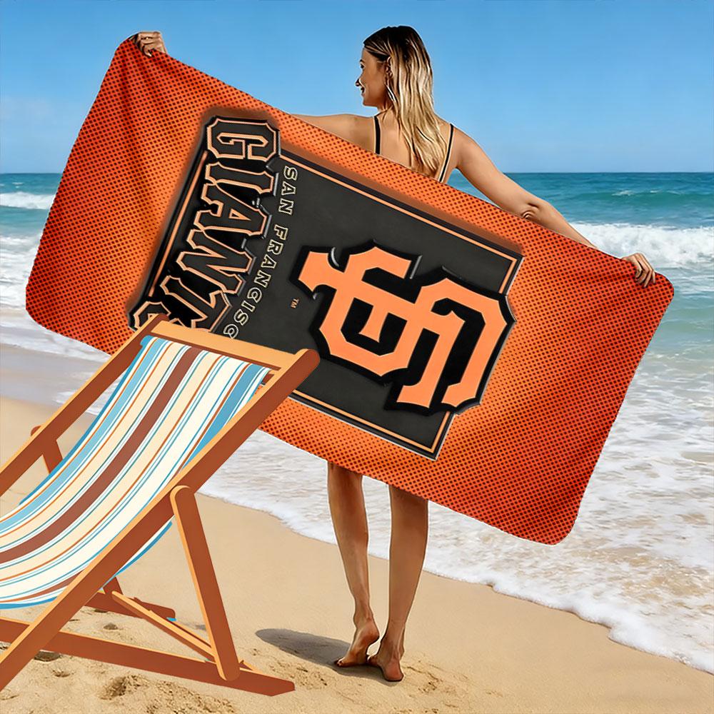 San Francisco Giants Logo Design Patterned beach towel quick dry perfect for travel outdoor sports jogging the beach and swimming