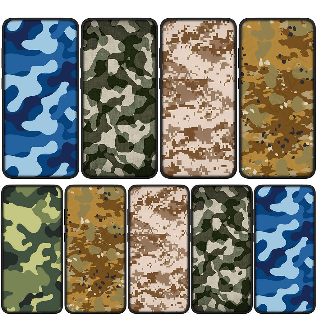 For iPhone 17 16 15 Xiaomi Poco Redmi Note 14 13 12 11 Pro Max Samsung Galaxy S25 S24 S23 OPPO Huawei Army Pattern Camo Military Camouflage Phone Case