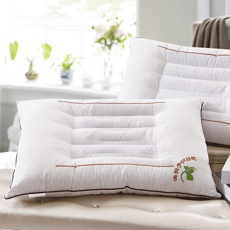 Orthopedic Cervical Support Pillow With Buckwheat Cassia Seed Lavender Filling Cotton Cover Firm Shape Retention Adults