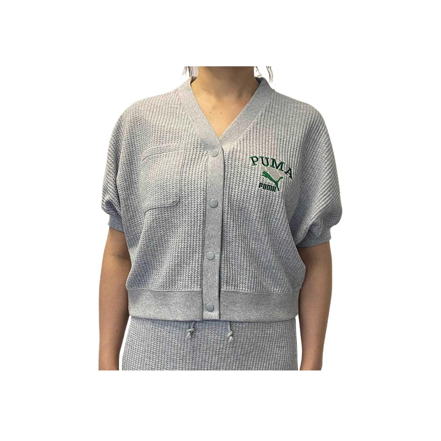 

Puma Удобный Мягкий Дышащий Трикотажный Топ с Коротким Рукавом Женские топы Светло-Серый Меланж 622973-04 S