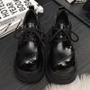 Fashion 2025 Spring Women JK Mary Janes Shoes Fashion Lace Up 7.5CM Platform Pumps Elegant Thick Heel Shoes Retro British Style Loafers