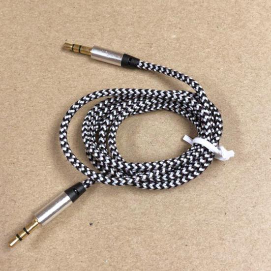 Braided Wire Male to Male 3.5mm Audio Cable AUX Line for Car Speaker Cell Phone