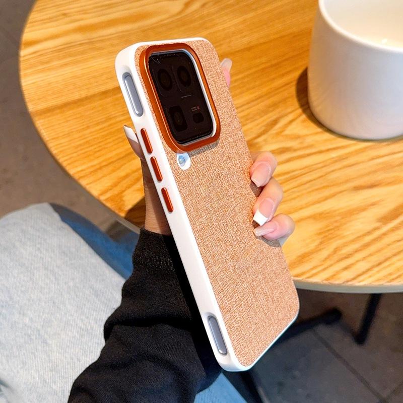 Applicable To iQOO15Ultra Cloth Pattern Mobile Phone Case Metal Lens iQOO15 Fabric Magnetic Case Wireless Charging 5g