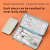 Manicure Set and Grooming Kits Mint Green Stainless Steel Beauty Tools with Leather Case Trending Products