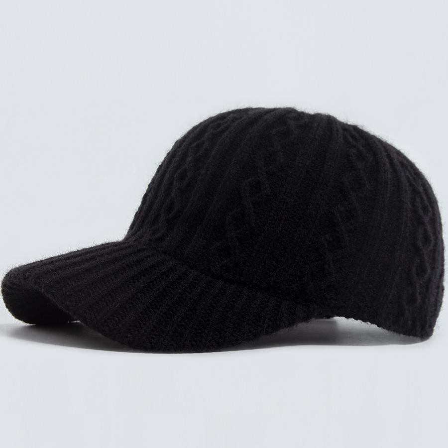 

Новая вязаная бейсболка Женская мода Мужская Осень Зима Теплая шапка Винтажные повседневные кепки для леди Снэпбэк Женская Регулируемая Adjustable чёрный