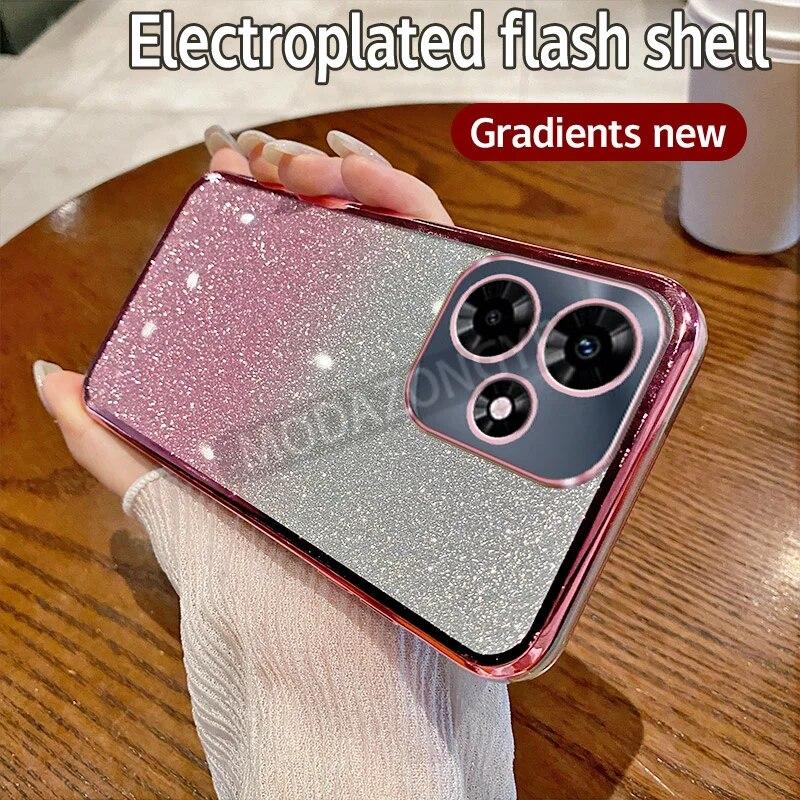 Pro Infinix Hot 30i Pouzdro Galvanické pokovování Měkké třpytky TPU Zadní kryt mobilního telefonu X669 X669C X669D Pouzdro na telefon pro dívku Žena