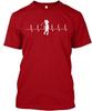 Golfer Swinging Heartbeat Tees S T-Shirt Made In the USA Size To 5XL