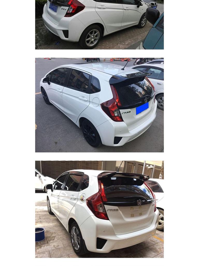 For Honda Fit 2014-2020 Rear Spoiler No-Drill RS Roof Spoiler with Light GK5