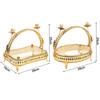 Creative Vintage Gold Round Square Fruit Plate Multi-Function Metal Snack Storage Plate Afternoon Tea Candy Dessert Stand
