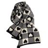 New black and white checkerboard love knitted scarf women's autumn and winter thickened warm and versatile high-end scarf couple