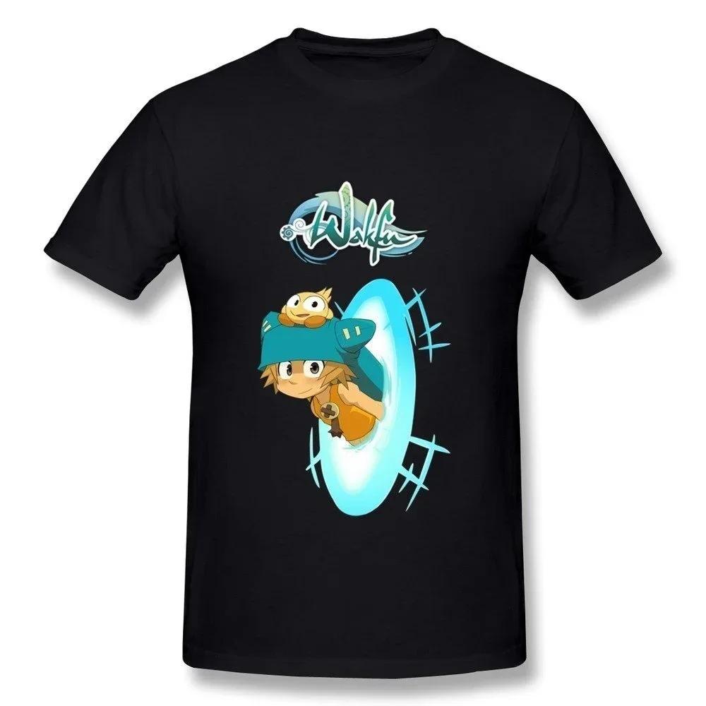 Funny Summer Wakfu Logo Crew Neck Short Sleeved Funny Tshirt Novelty Tshirt Unisex Unisex T Shirt Unisex Clothing Graphic Tee