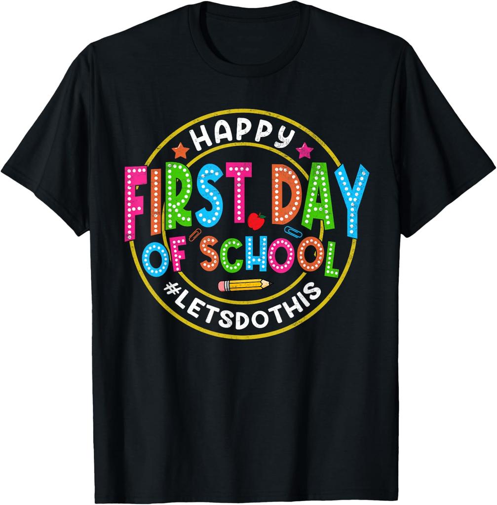 Back To School Happy First Day of School Shirts Teacher Kids Unisex T-Shirt