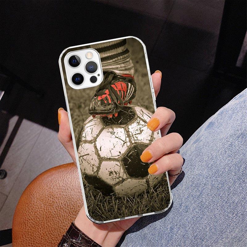 Football Soccer Ball Design Phone Case For iPhone 17 Air 16 Pro Max 16E 15 + 14 Plus 11 12 13 Mini 7 8 SE Gift Print Cover Funda