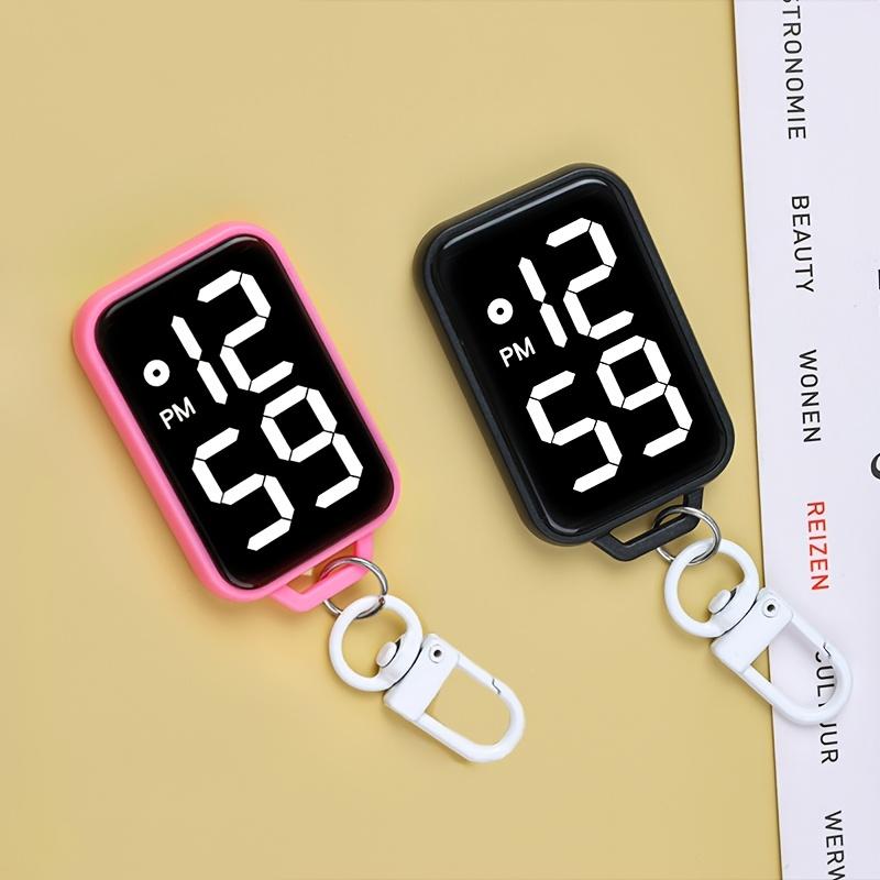 LED Keychain Pocket Watch Digital Electronic Watch Keychain Luminous Function Hanging Watch Touch Display Digital Pendant Watch