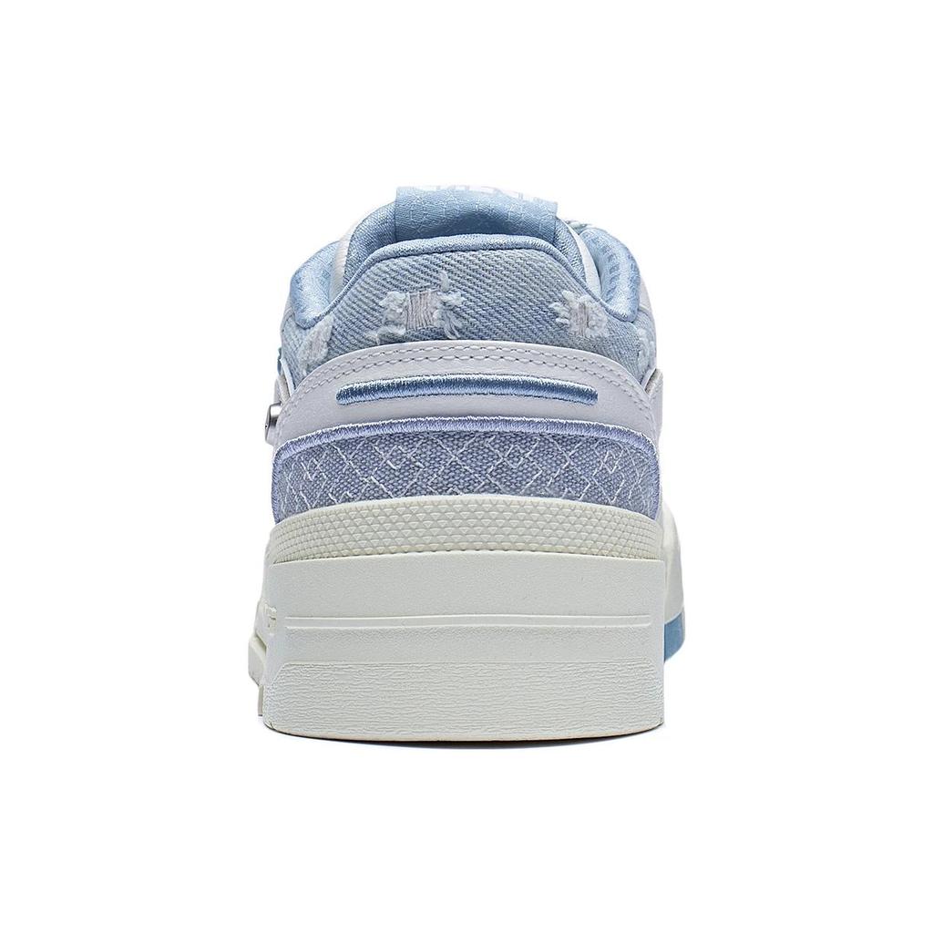 New LiNing 001 BTC Btc Prm Durable Breathable Low Top Skateboard Shoes Women's White Blue AGCT004-1