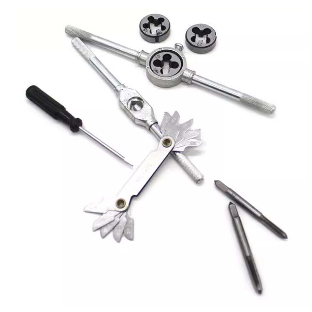Tap Plate Thread Combination Set, Screw Tap Tapper Drill Bit Manual Wrench Bushings Tapping Tools Drilling Threaded Holes