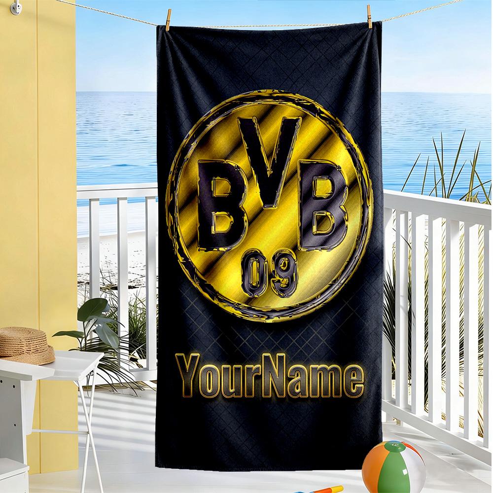 Borussia Dortmund Customize Your Name Beach Towel Soft Durable Quick-Dry