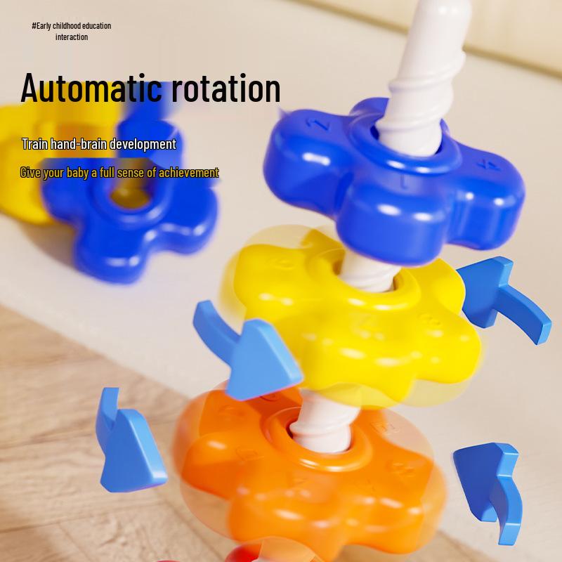 Rainbow Stacking Spinning Toy for Early Education - Suitable for 6 Months To 2 Years