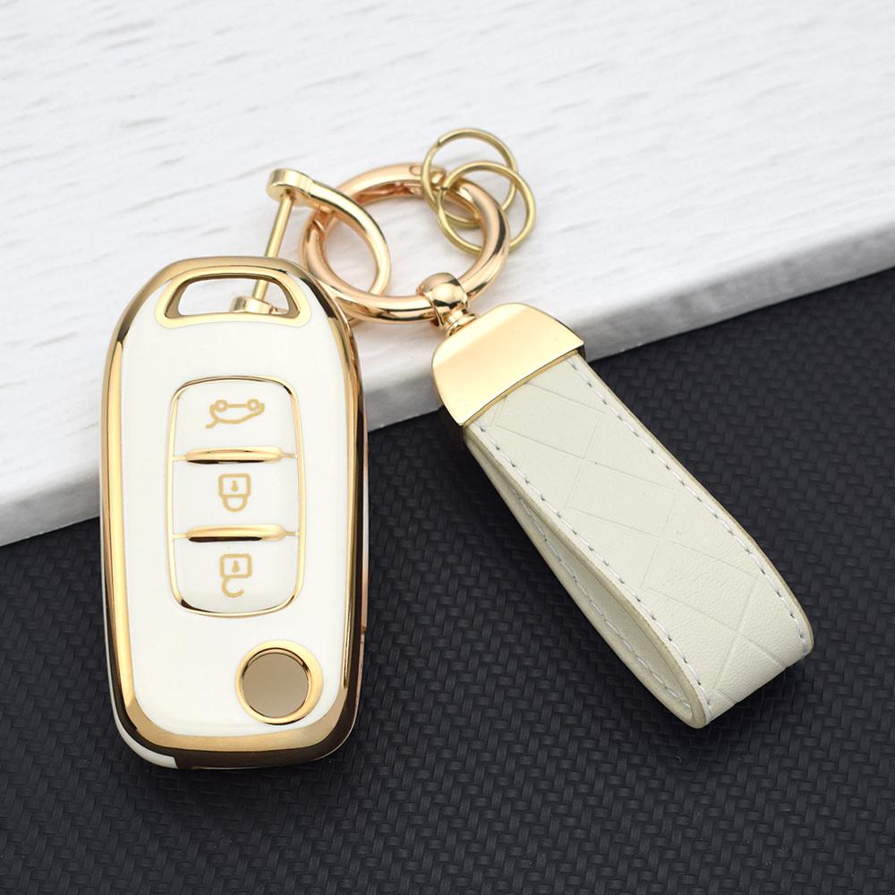 TPU Auto Klappschlüssel Hülle für Dacia Sandero Renault Clio Captur Stepway Logan Megane Kadjar Arkana Clio 5 Kwid Schlüssel Abdeckung Hülle Kette