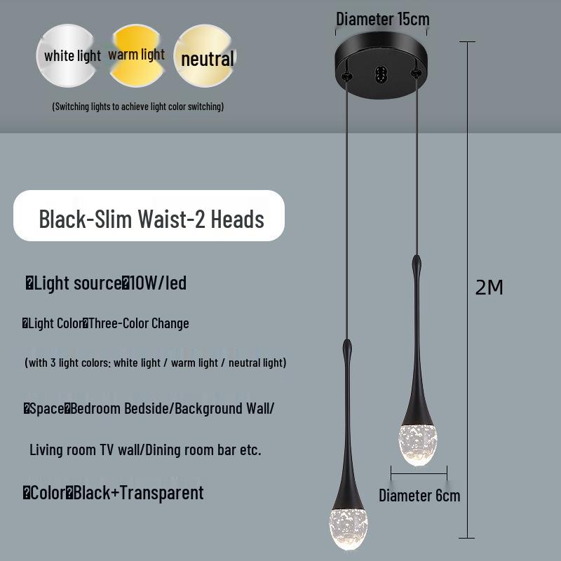 Luxury Crystal Pendant Light: Elegant Bedside or Background Illumination