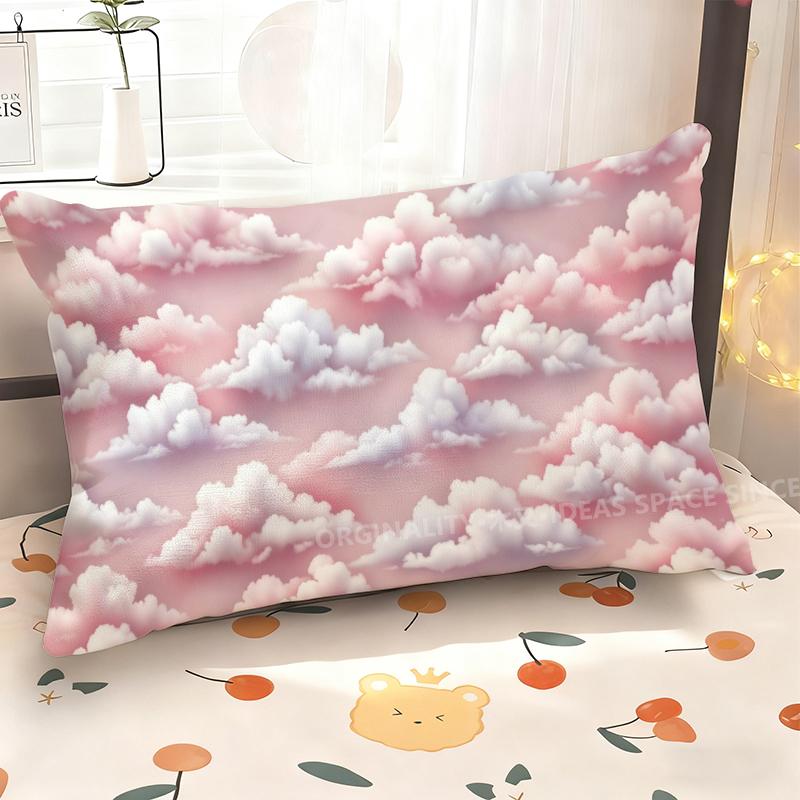 Cloudy Dreamy Pink Pillowcase Suitable For Sofa Bedroom Car Pillow Cover Cushion Rectangular Back Cushion