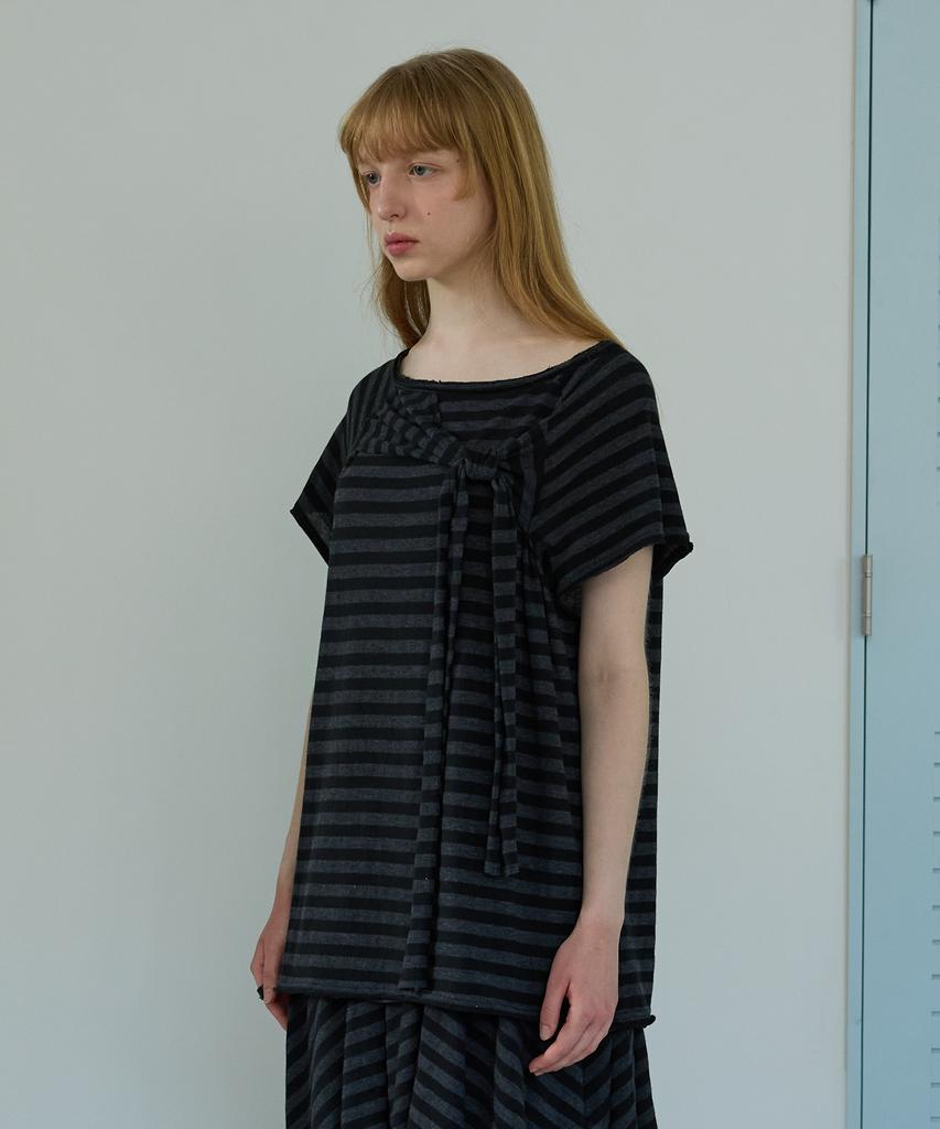 FUNFROMFUN Lazy Bow Top, Charcoal