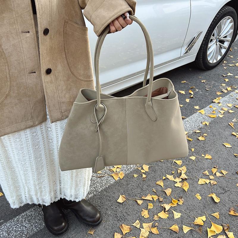 Faux Suede Solid Color High Quality Fashiable Versatile Handbag Women's Large Capacity Winter Daily Shoulder Bag