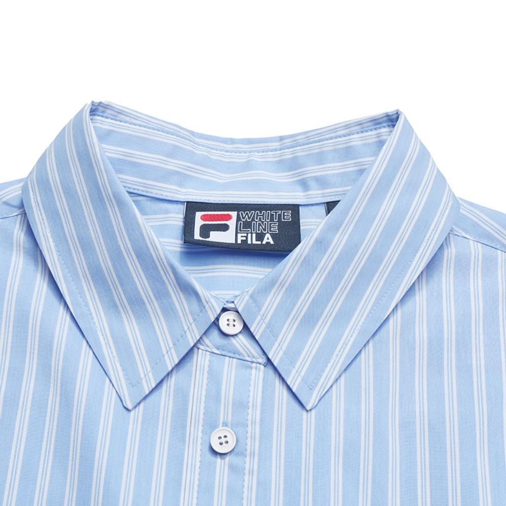 FILA Heritage Fashion Classic Simple Casual Versatile Striped Woven Long Sleeve Shirt Women shirts F11W628410FZA