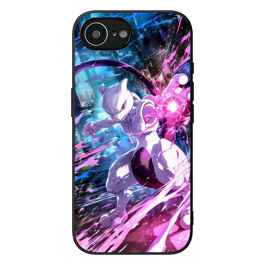Phone Cover for Apple iPhone 13 12 Mini XS 11 Pro Max 7 8 Plus XR SE 2022 2020 SE3 Case P-Pikachus Mew P-Pokemons Mewtwo