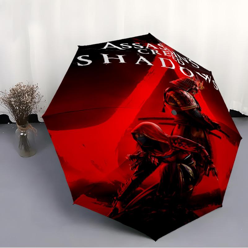 1pc Assassin's Creed Umbrella, Sun Protection, And UV Shielding. It Has Eight Sturdy Ribs for Outdoor Use And Perfect As a Holiday Gift