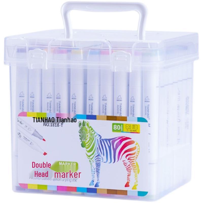 Double-Ended Marker Pen Set: 36/48 Colors, Oil & Alcohol-Based Ink for Hand-Painting.