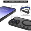 Custodia Magnetica per Cellulare con Cavalletto Cover Nera Trasparente con Supporto per iPhone 17 Pro Max 16 15 14 13 12 Mini 11